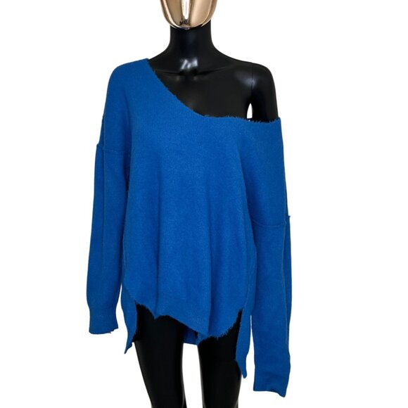 Free People Blue Hand-Dyed Oversized Sweater Pullover Cozy Knit Small OB1325064 - Picture 4 of 13